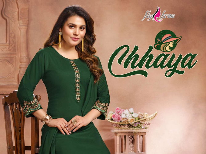 Fly Free Chhaya New Exclusive Wear Heavy Rayon Ready Made Salwar Suit Collection